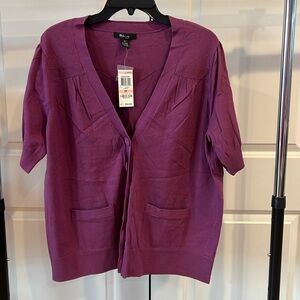 Style & Co. Women's Purple/Plumberry Cardigan with Pockets